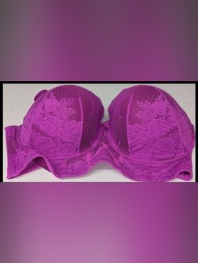 Plus Sz 44 G Cacique Boost Balconette Bra Seriously Sexy Magenta Lace Underwire